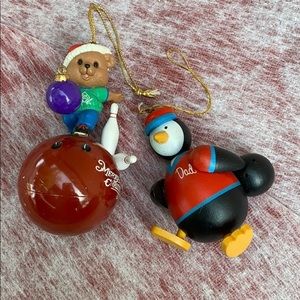 2 Bowling Dad Christmas tree‎  Ornaments penguin bear
